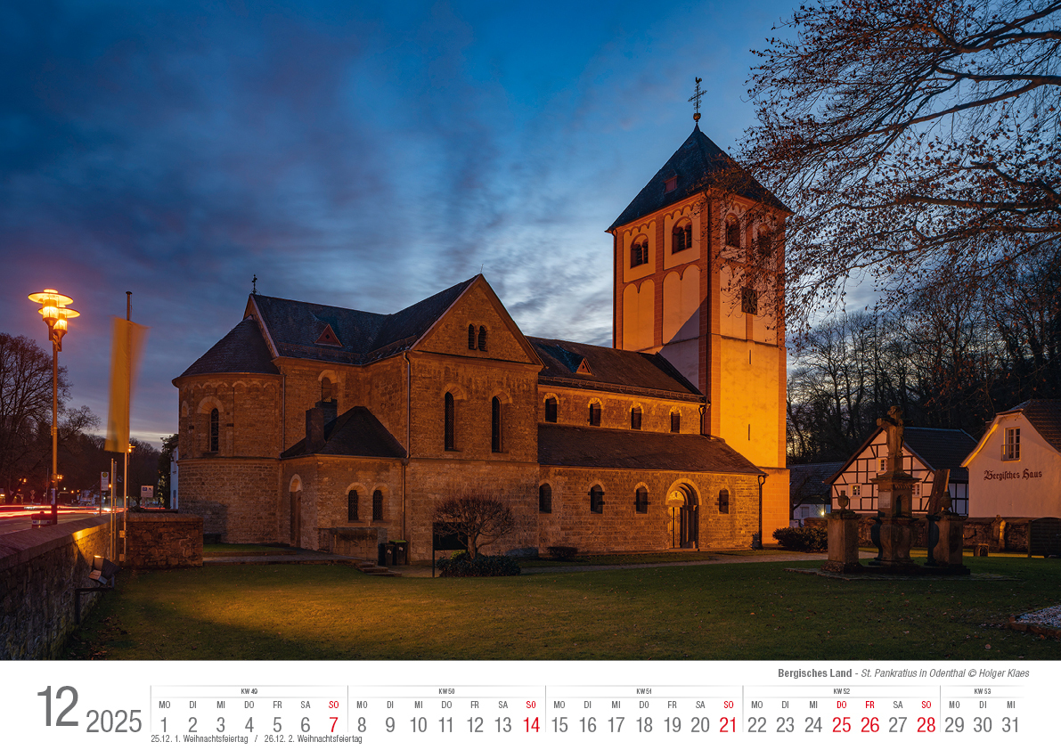 Bild: 9783965352209 | Bergisches Land 2025 Bildkalender A3 quer, spiralgebunden | Klaes