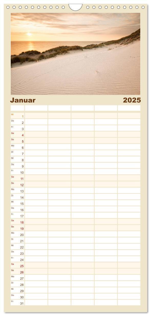 Bild: 9783457112953 | Familienplaner 2025 - Sehnsucht Sylt mit 5 Spalten (Wandkalender,...