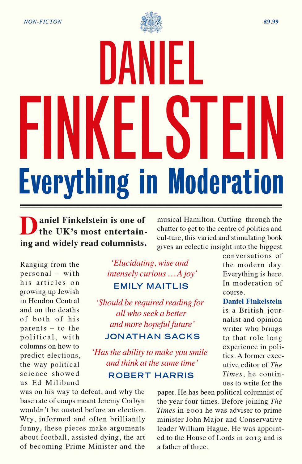 Cover: 9780008356613 | Everything in Moderation | Daniel Finkelstein | Taschenbuch | Englisch