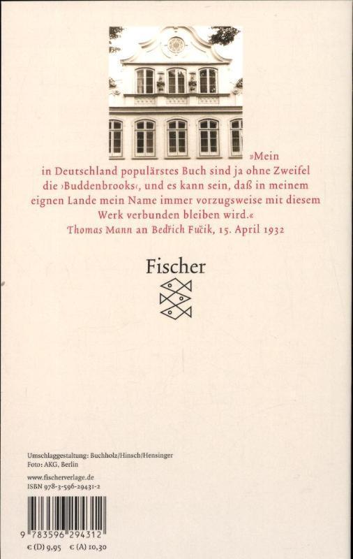 Rückseite: 9783596294312 | Buddenbrooks | Verfall einer Familie. Roman | Thomas Mann | Buch