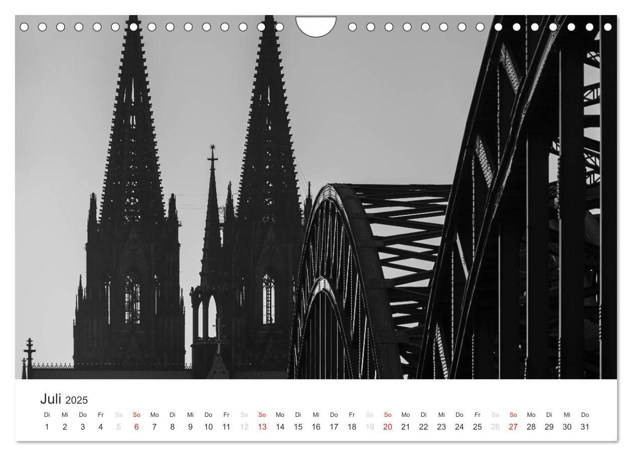 Bild: 9783435557301 | Köln - monochrome Ansichten (Wandkalender 2025 DIN A4 quer),...