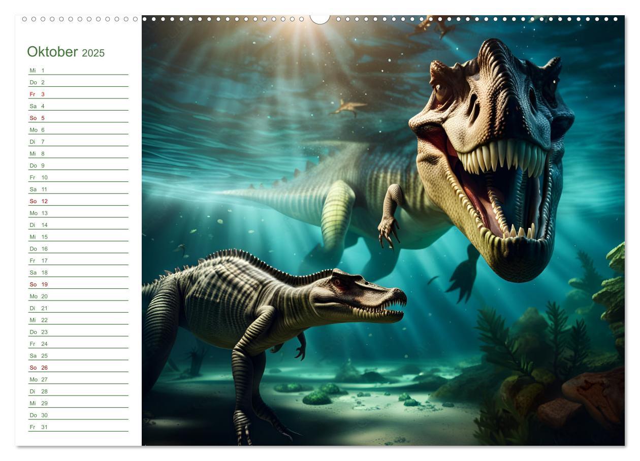 Bild: 9783383864728 | KI Dinosaurier - Herrscher der Lüfte, Land und Meer (Wandkalender...