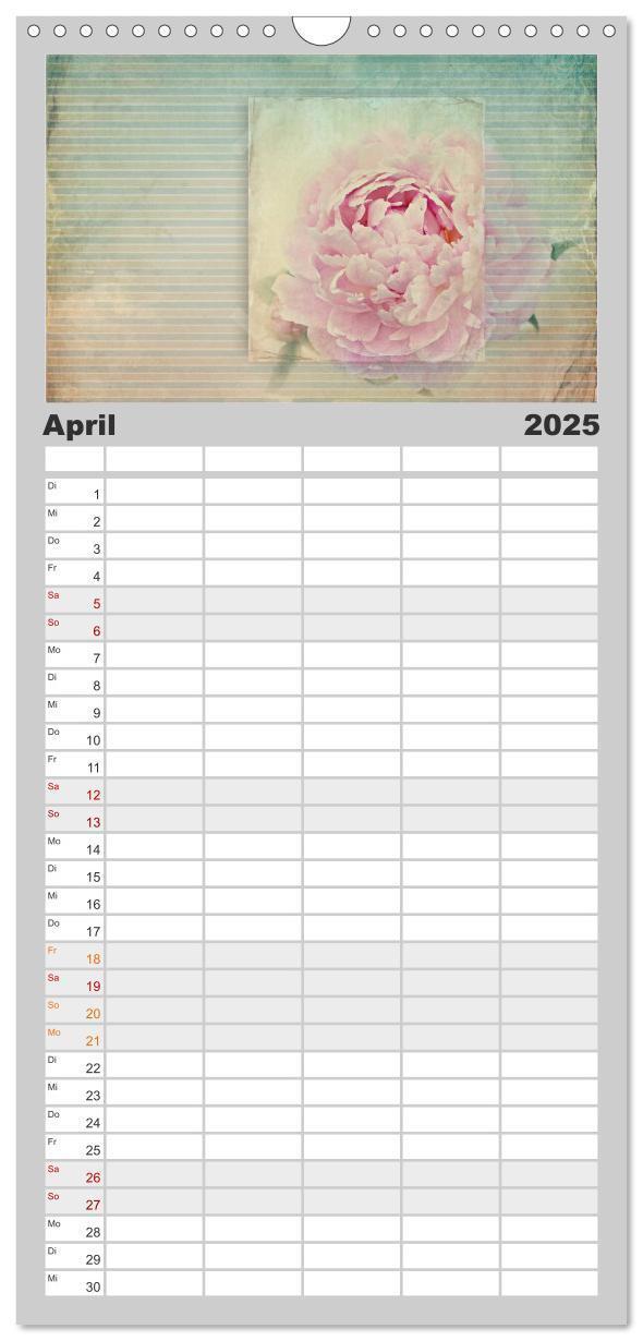 Bild: 9783457125533 | Familienplaner 2025 - Vintage Style mit 5 Spalten (Wandkalender, 21...