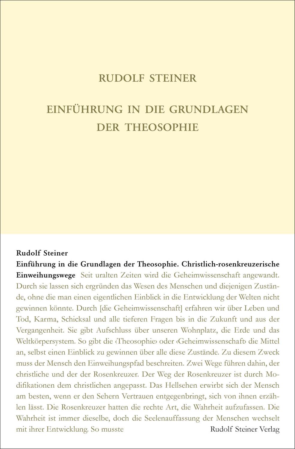 Cover: 9783727411106 | Einführung in die Grundlagen der Theosophie | Rudolf Steiner | Buch