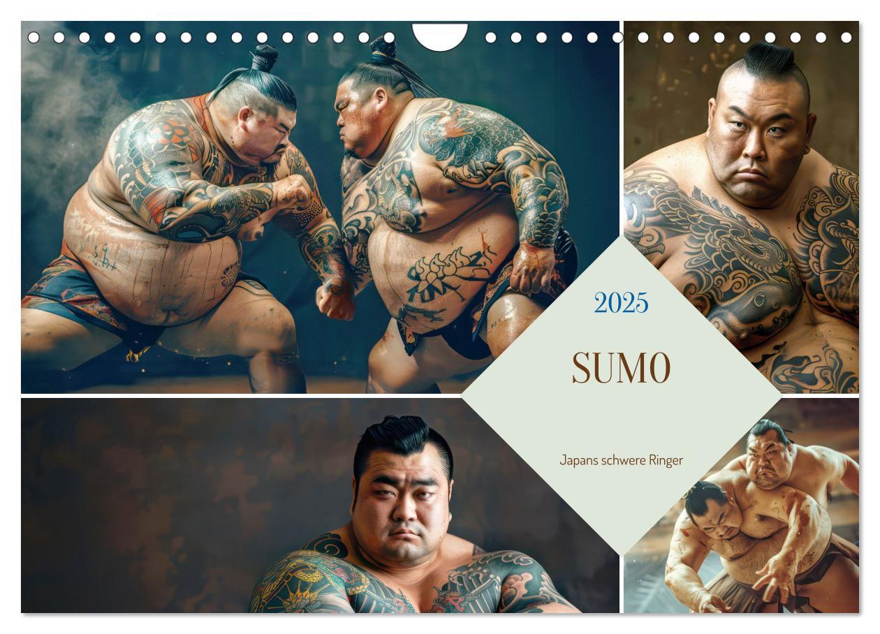 Cover: 9783383809613 | Sumo - Japans schwere Ringer (Wandkalender 2025 DIN A4 quer),...