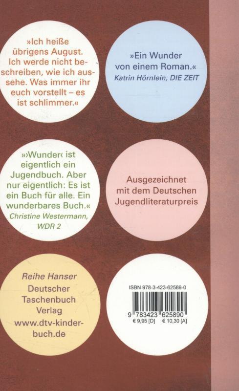 Rückseite: 9783423625890 | Wunder Sieh mich nicht an | Raquel J. Palacio | Taschenbuch | 445 S.