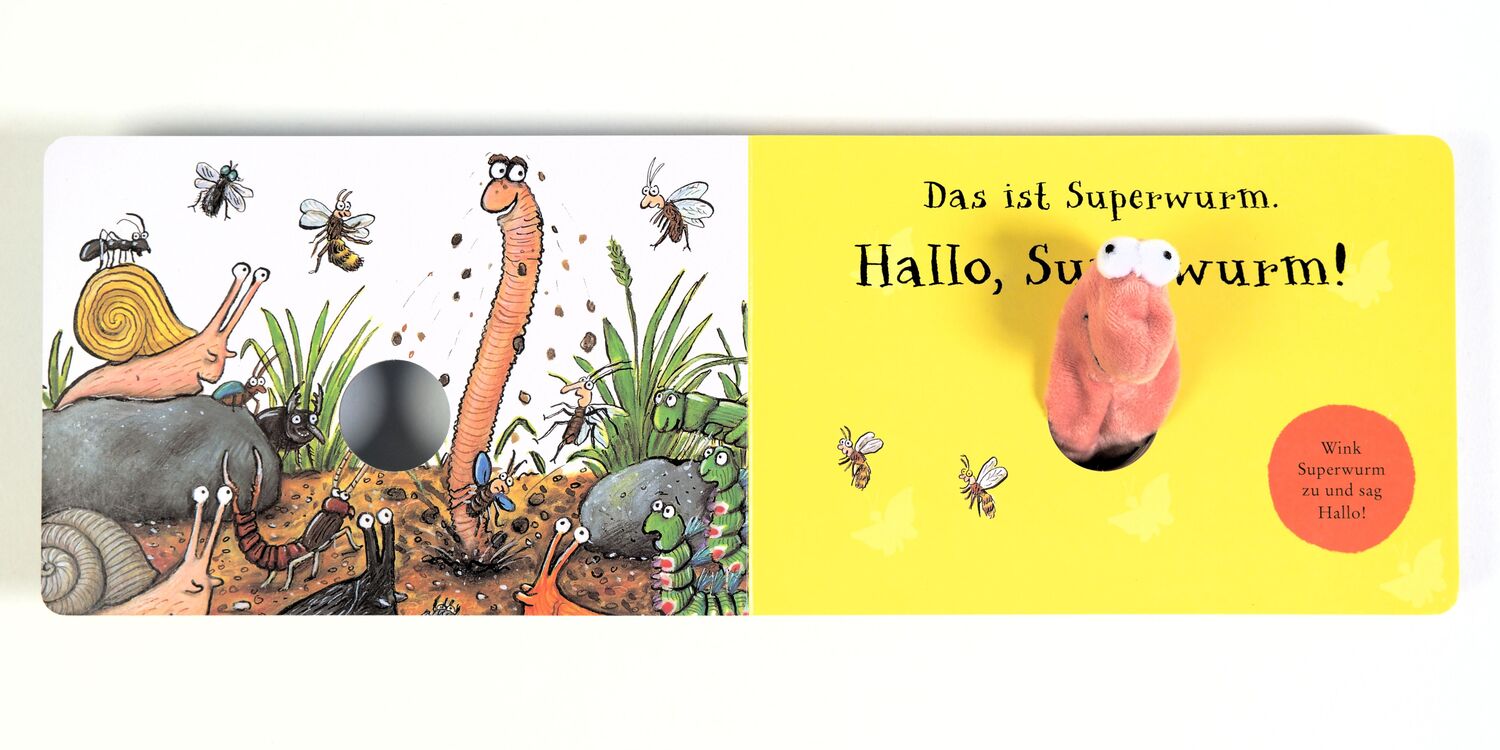 Bild: 9783407757524 | Superwurm-Fingerpuppenbuch | Vierfarbiges Pappbilderbuch | Buch | 2023