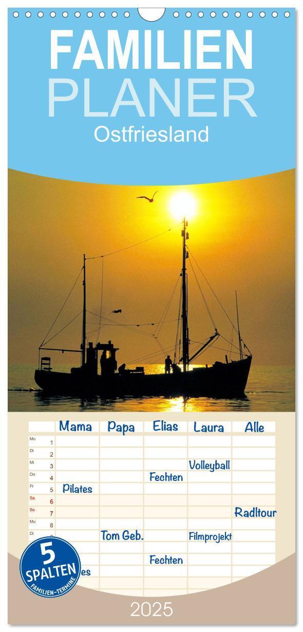 Cover: 9783457123058 | Familienplaner 2025 - Ostfriesland mit 5 Spalten (Wandkalender, 21...