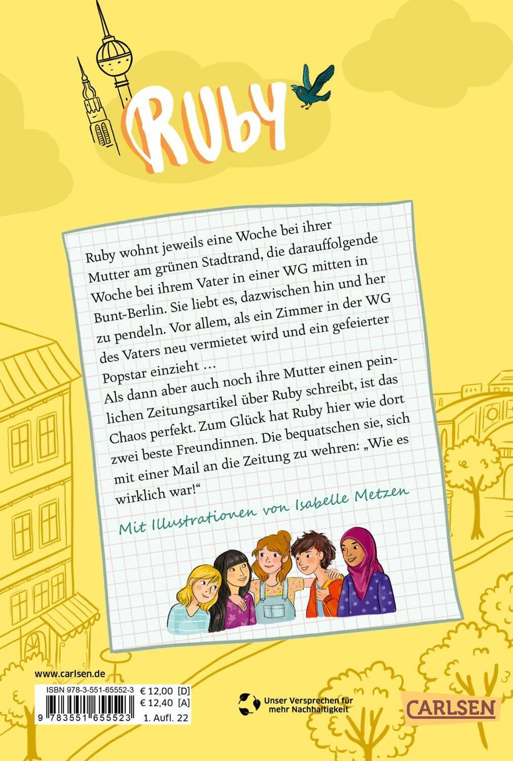 Rückseite: 9783551655523 | Ruby 1: Ruby | Susanne Fülscher | Buch | Ruby | 272 S. | Deutsch