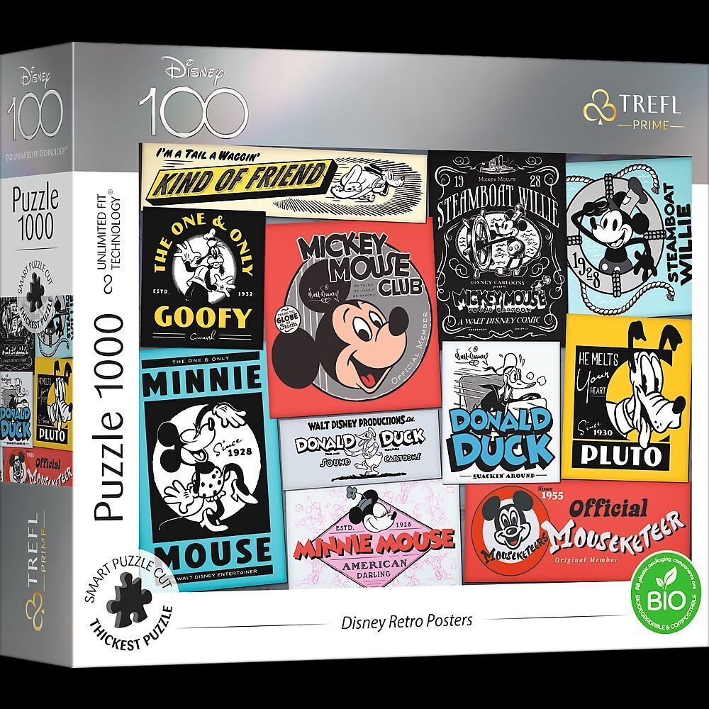 Cover: 5900511107616 | UFT Puzzle 1000 - Disney 100 Jahre Retro Poster | Spiel | Kartonage