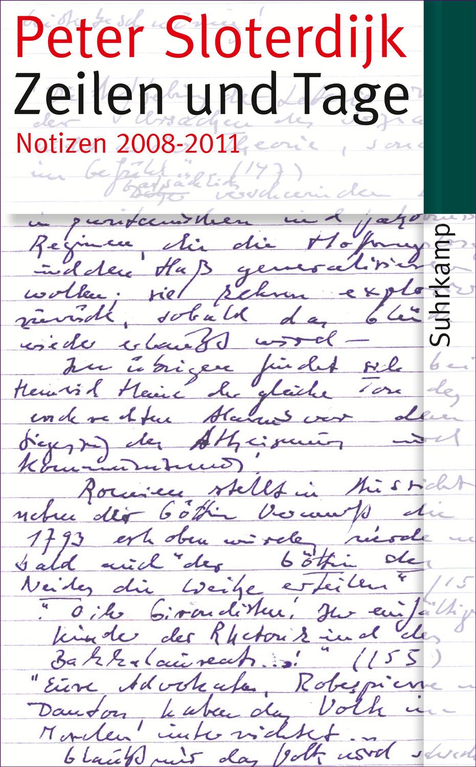 Cover: 9783518464854 | Zeilen und Tage | Notizen 2008-2011 | Peter Sloterdijk | Taschenbuch