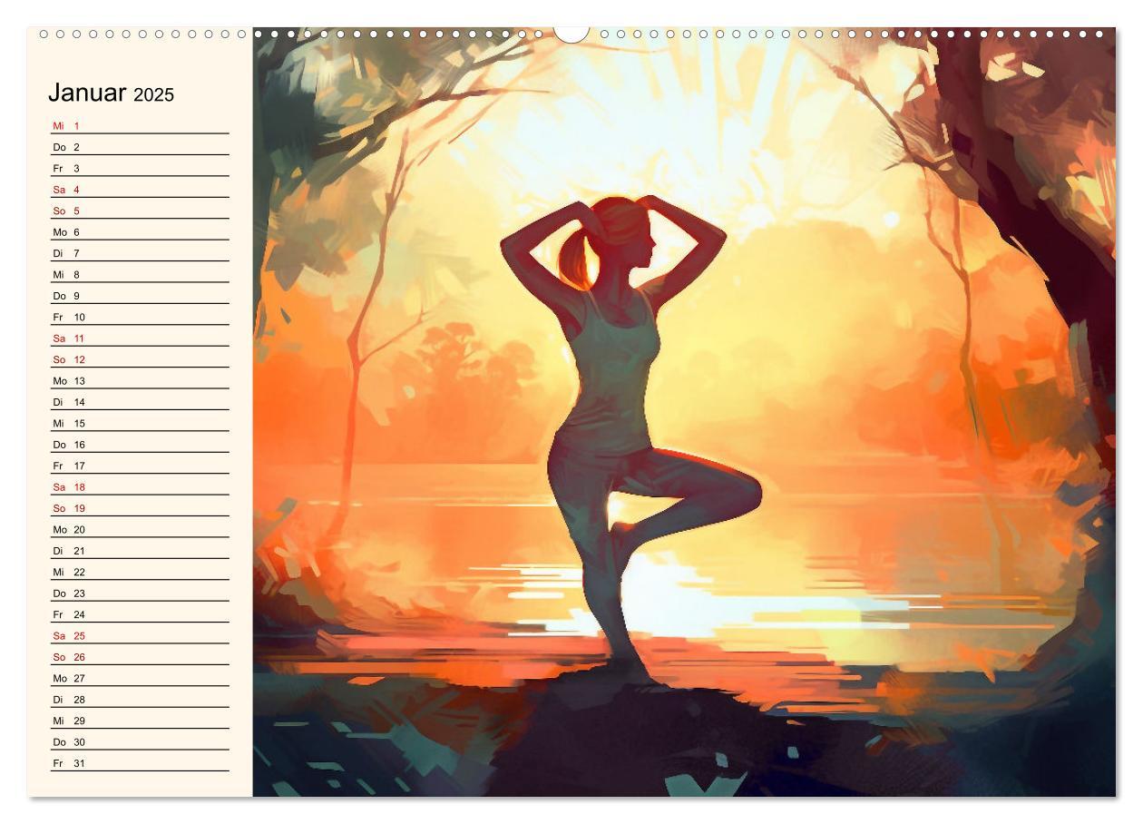 Bild: 9783383904813 | Stille, Stärke und Yoga (Wandkalender 2025 DIN A2 quer), CALVENDO...