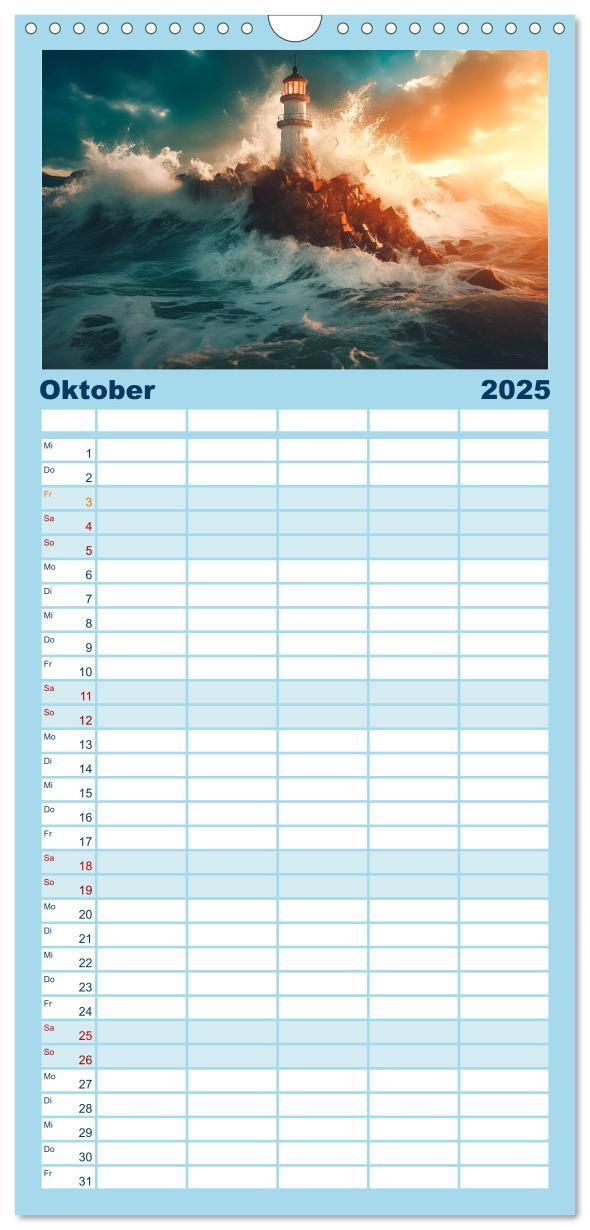 Bild: 9783457092163 | Familienplaner 2025 - KI-Leuchttürme mit 5 Spalten (Wandkalender,...