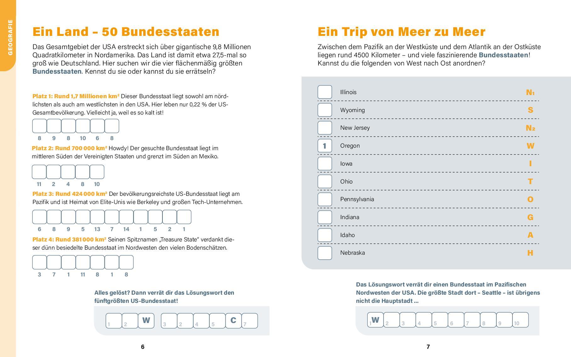 Bild: 9783961284511 | USA I Wissen in Rätseln | Taschenbuch | Deutsch | 2025