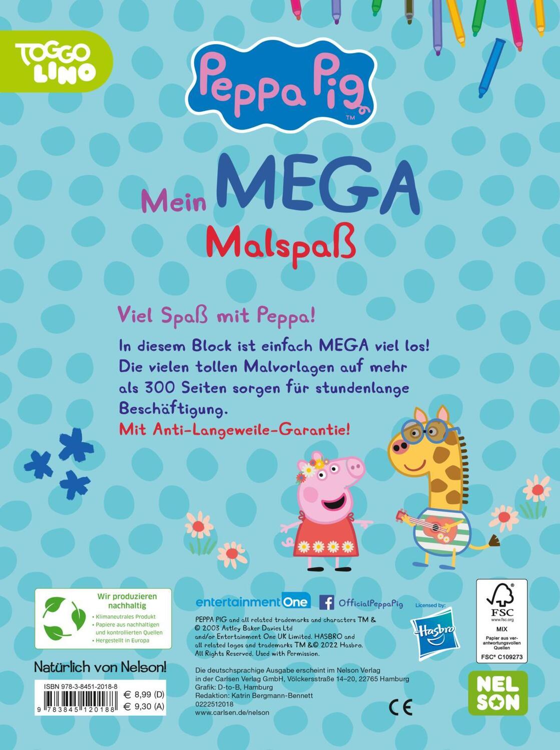 Rückseite: 9783845120188 | Peppa Wutz: Mein MEGA Malspaß | Kinderbeschäftigung ab 3 | Taschenbuch