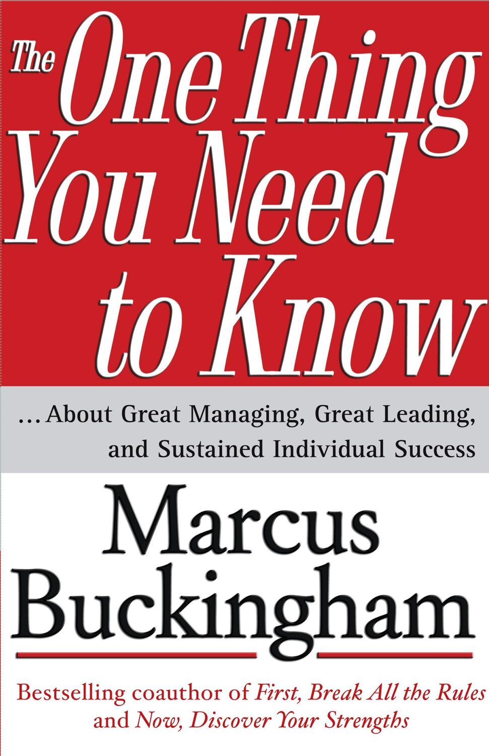 Cover: 9780743261654 | The One Thing You Need to Know | Marcus Buckingham | Buch | Gebunden