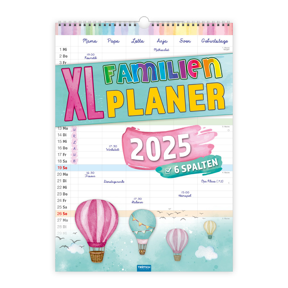 Cover: 9783988022301 | Trötsch Großbildkalender XL Familenplaner 2025 mit 6 Spalten | 24 S.