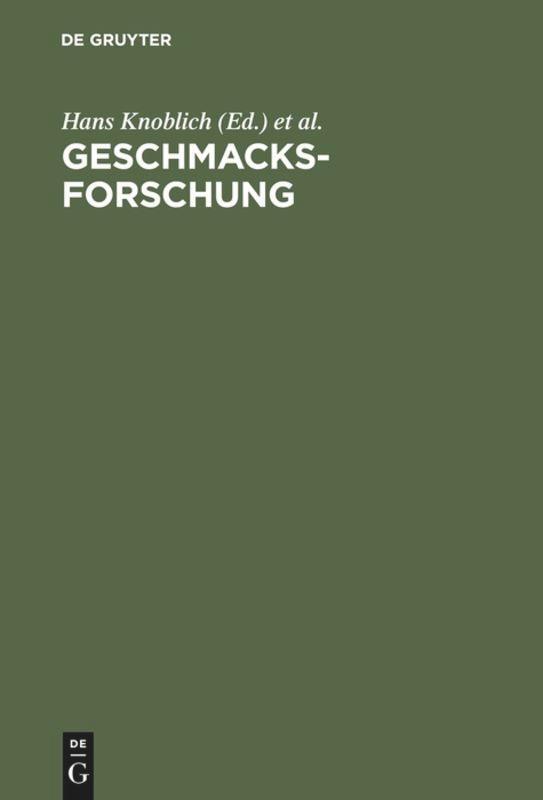 Cover: 9783486233629 | Geschmacksforschung | Hans Knoblich (u. a.) | Buch | Oldenbourg