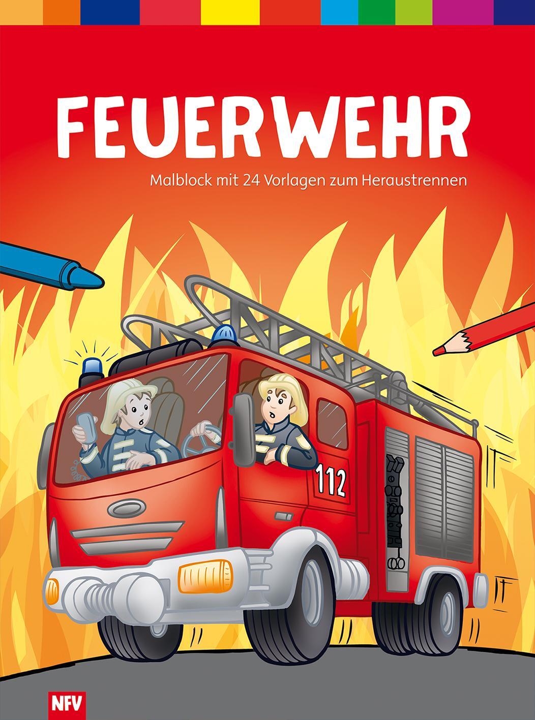 Cover: 9783849410247 | Feuerwehr - Malblock mit 24 Vorlagen zum Heraustrennen | Taschenbuch