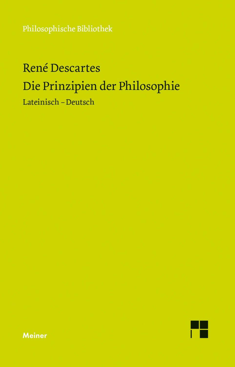 Cover: 9783787318537 | Die Prinzipien der Philosophie | Lateinisch-Deutsch | Rene Descartes