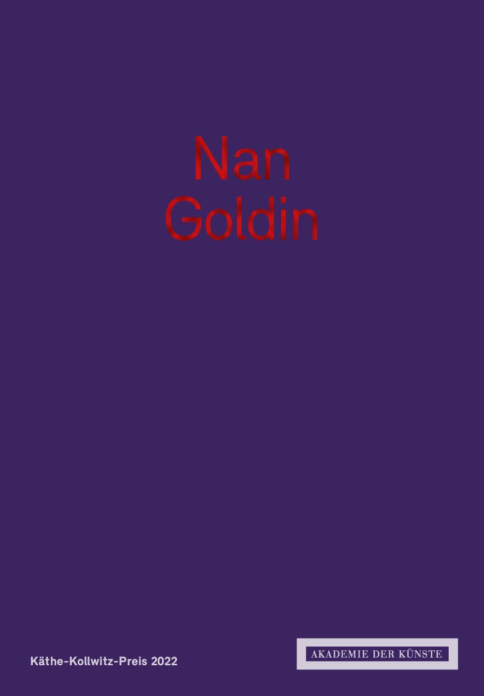 Cover: 9783883312538 | Nan Goldin | Käthe-Kollwitz-Preis 2022 | Berlin Akademie der Künste