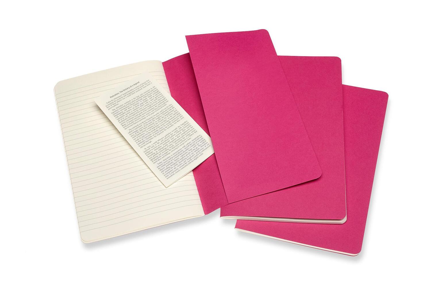 Bild: 8058647629650 | Moleskine Cahier Large/A5, 3er Set, Liniert, Kinetisches Pink | 2019