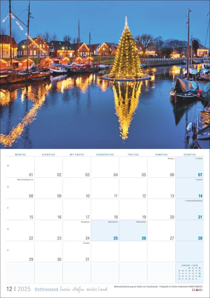 Bild: 9783964023469 | Ostfriesland Kalender 2025 - Inseln · Häfen · weites Land | Kalender