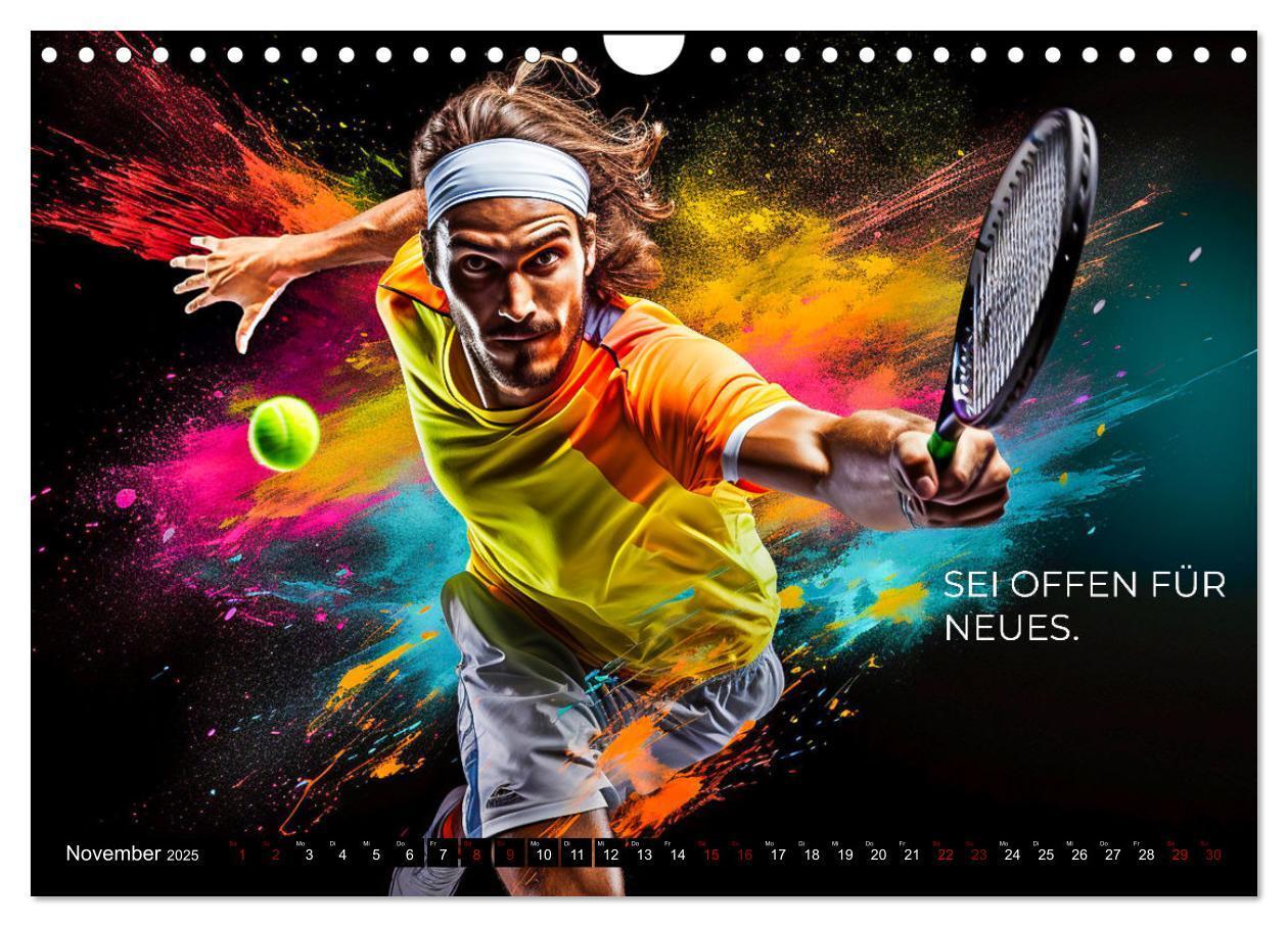 Bild: 9783383850400 | Tennis und Motivation (Wandkalender 2025 DIN A4 quer), CALVENDO...