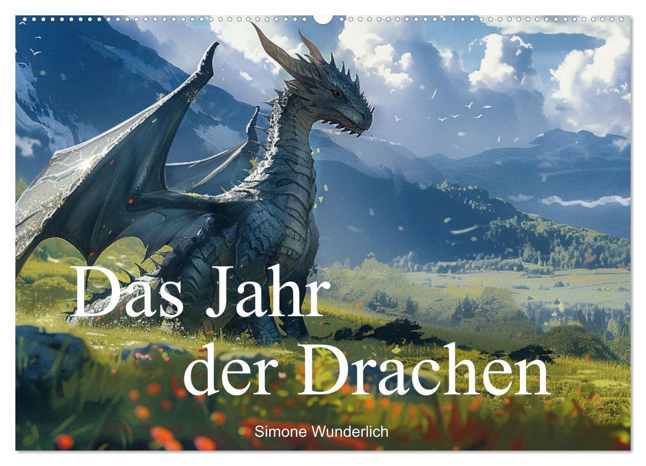 Cover: 9783383790959 | Das Jahr der Drachen (Wandkalender 2025 DIN A2 quer), CALVENDO...