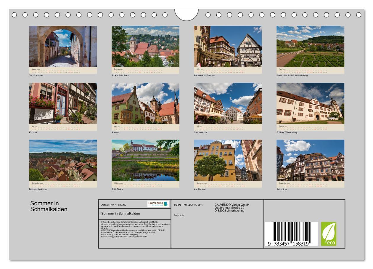 Bild: 9783457158319 | Sommer in Schmalkalden (Wandkalender 2025 DIN A4 quer), CALVENDO...