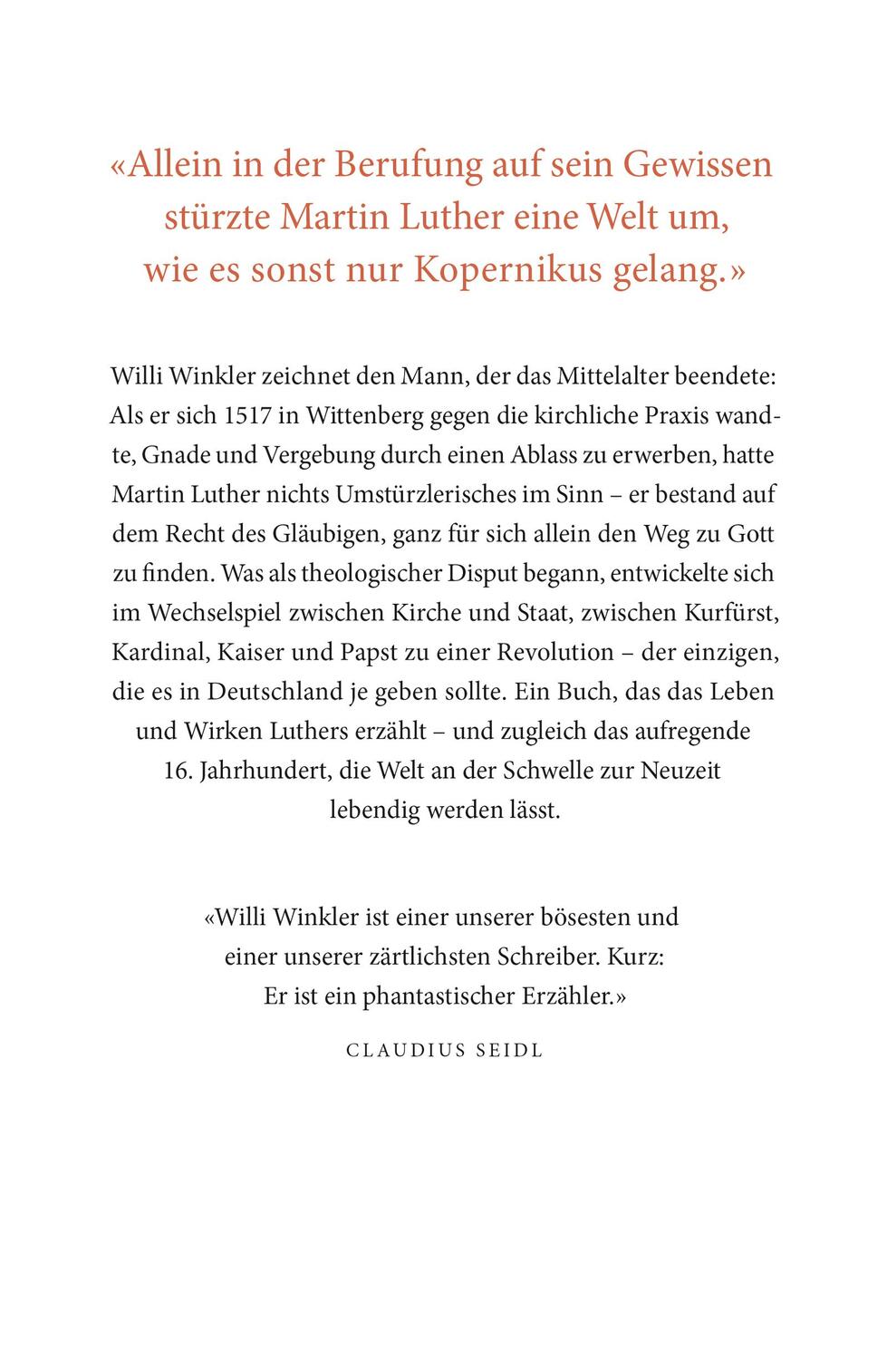 Rückseite: 9783871347238 | Luther | Ein deutscher Rebell | Willi Winkler | Buch | Deutsch | 2016
