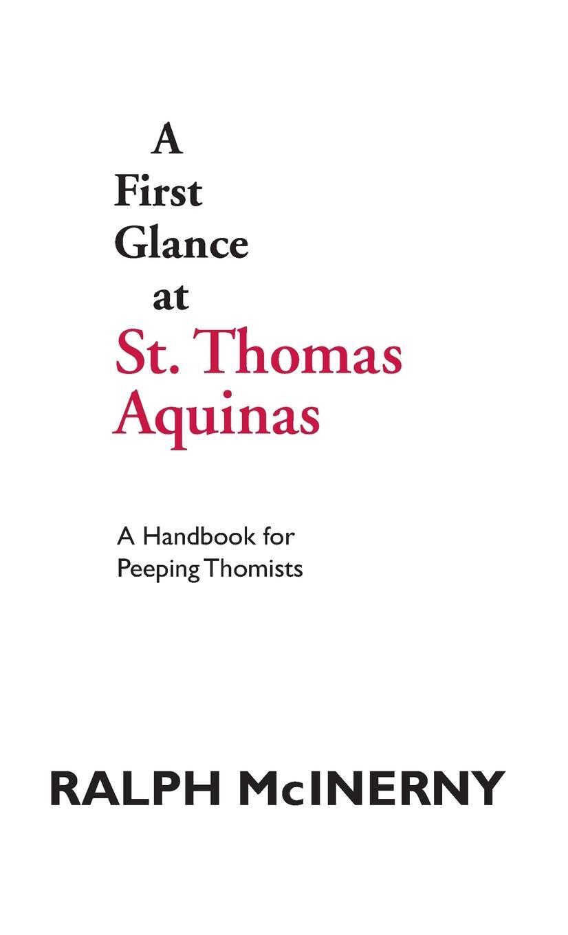 Cover: 9780268009762 | A First Glance at St. Thomas Aquinas | A Handbook for Peeping Thomists