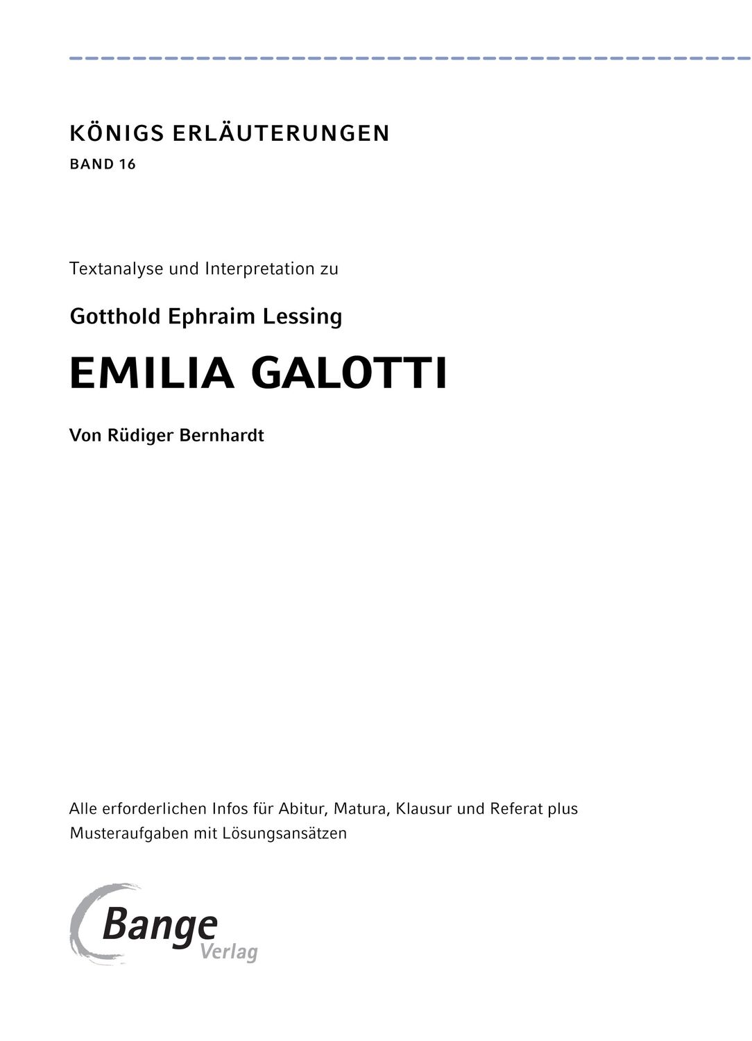 Bild: 9783804420700 | Emilia Galotti von Gotthold Ephraim Lessing - Textanalyse und...