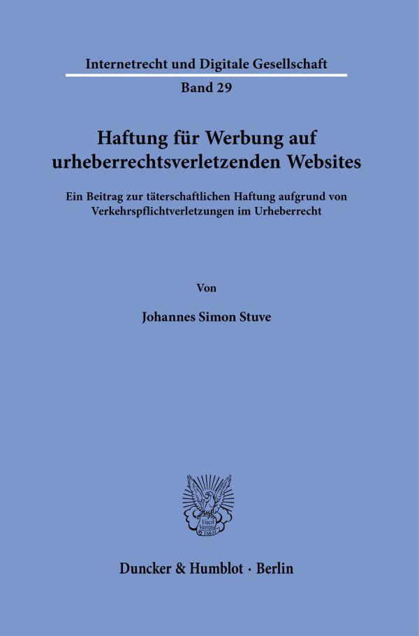 Cover: 9783428182459 | Haftung für Werbung auf urheberrechtsverletzenden Websites. | Stuve