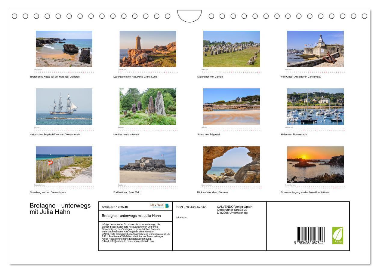 Bild: 9783435057542 | Bretagne - unterwegs mit Julia Hahn (Wandkalender 2025 DIN A4...