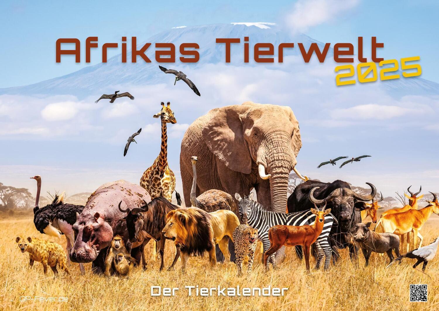 Cover: 9783986734374 | Afrikas Tierwelt - Der Tierkalender - 2025 - Kalender DIN A2 | de