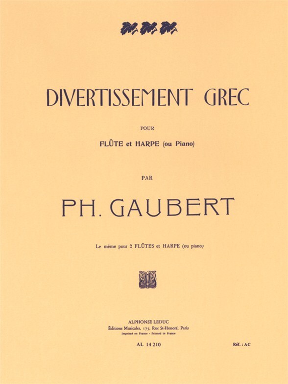 Cover: 9790046142109 | Divertissement Grec | Philippe Gaubert | Buch | Alphonse Leduc