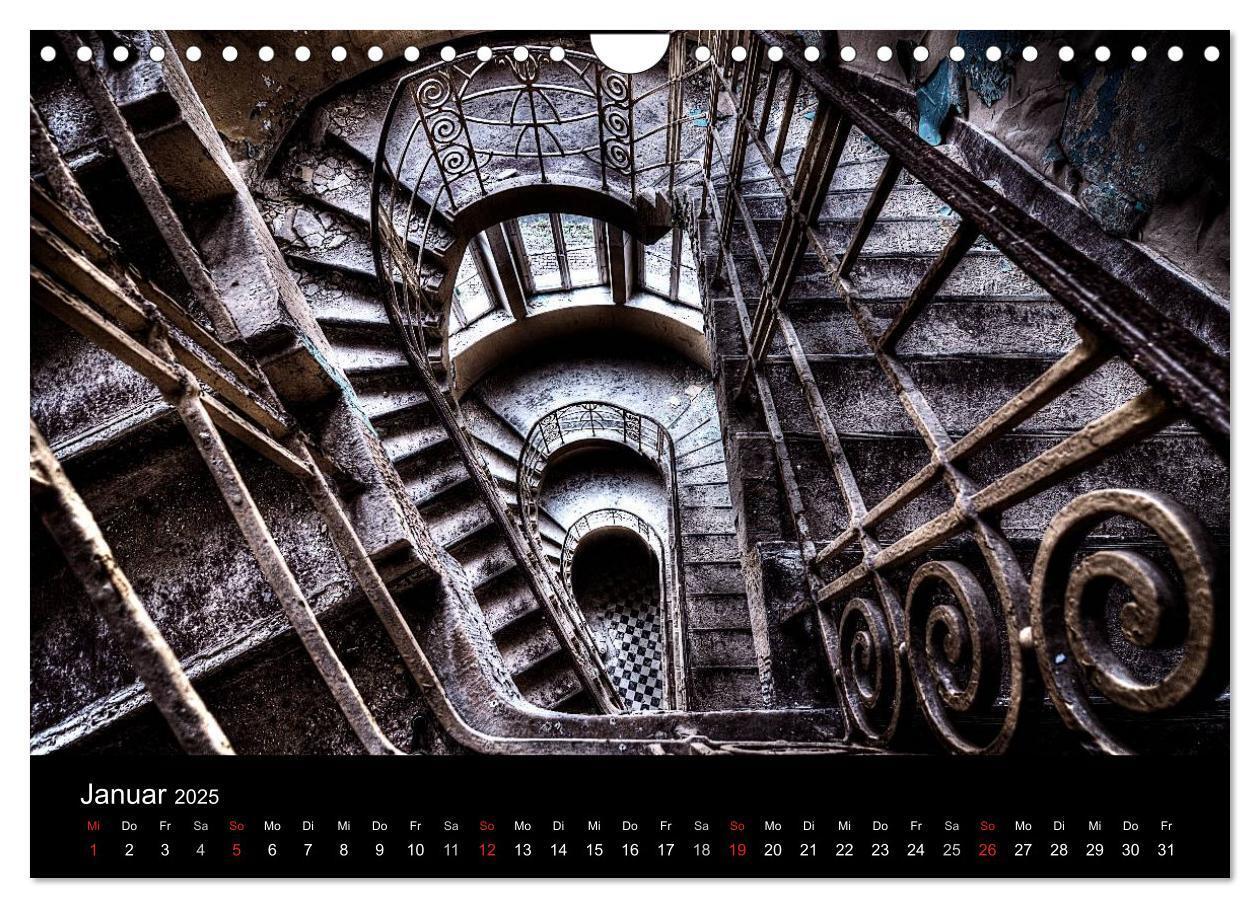 Bild: 9783435480401 | Verlassene Orte - Die schönsten Treppenhäuser (Wandkalender 2025...