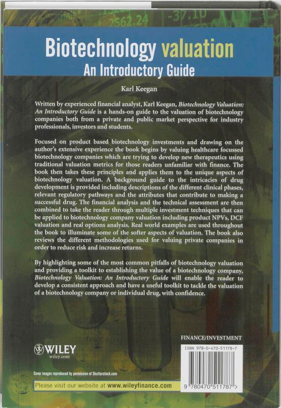 Rückseite: 9780470511787 | Biotechnology Valuation | An Introductory Guide | Karl Keegan | Buch