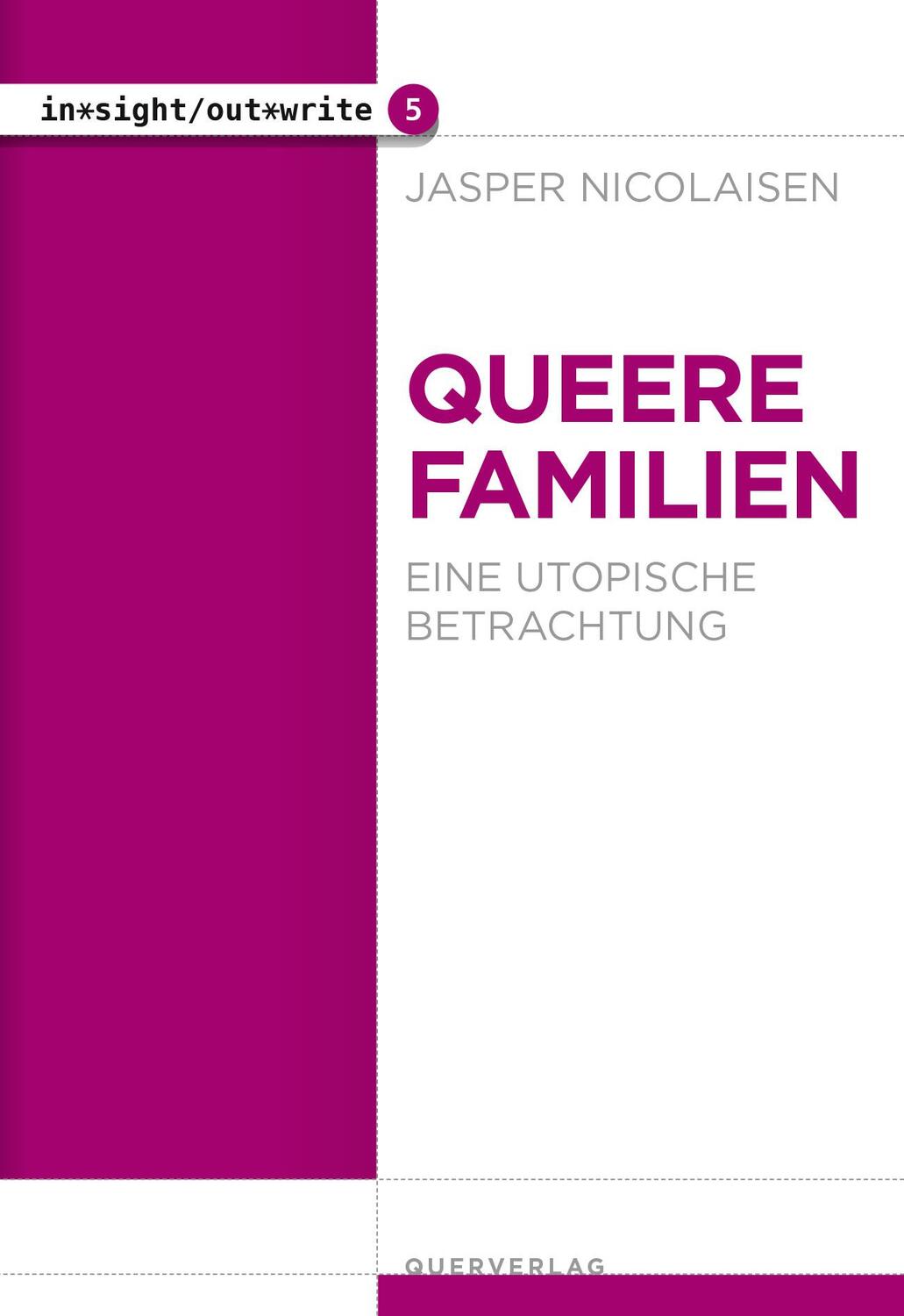 Cover: 9783896563071 | Queere Familien | Eine utopische Betrachtung | Jasper Nicolaisen