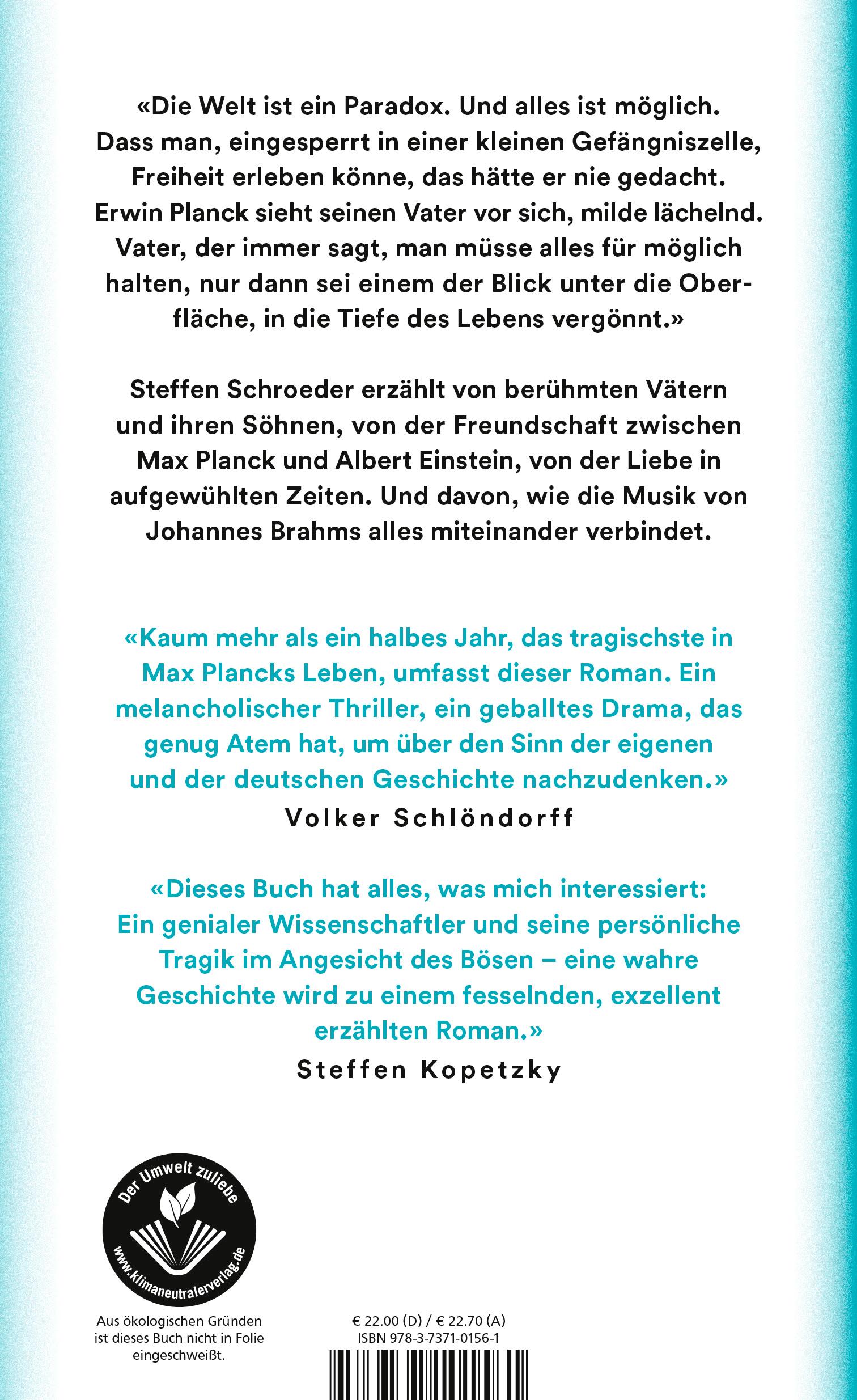 Rückseite: 9783737101561 | Planck oder Als das Licht seine Leichtigkeit verlor | Schroeder | Buch