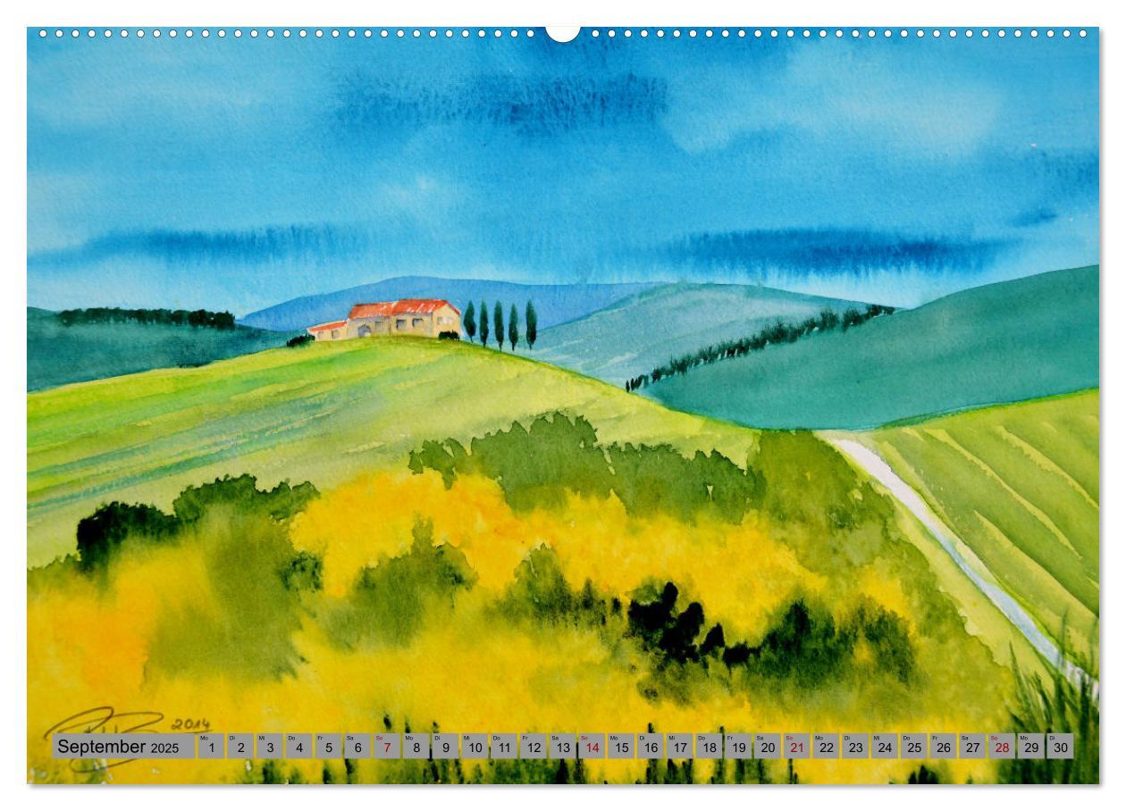 Bild: 9783383819063 | Toskana Aquarelle (Wandkalender 2025 DIN A2 quer), CALVENDO...