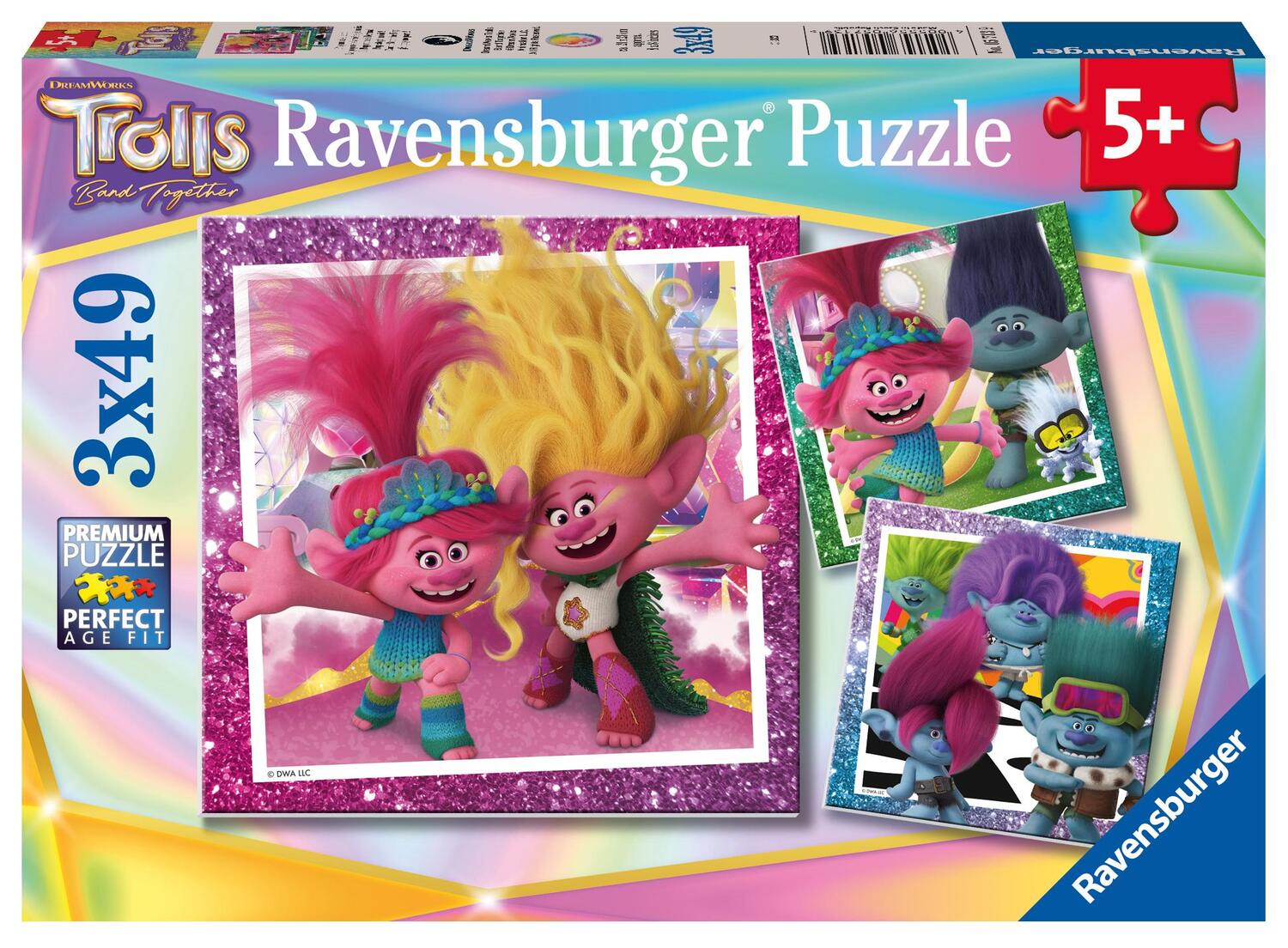 Cover: 4005556057139 | Ravensburger Kinderpuzzle 05713 - Trolls 3 - 3x49 Teile Trolls...