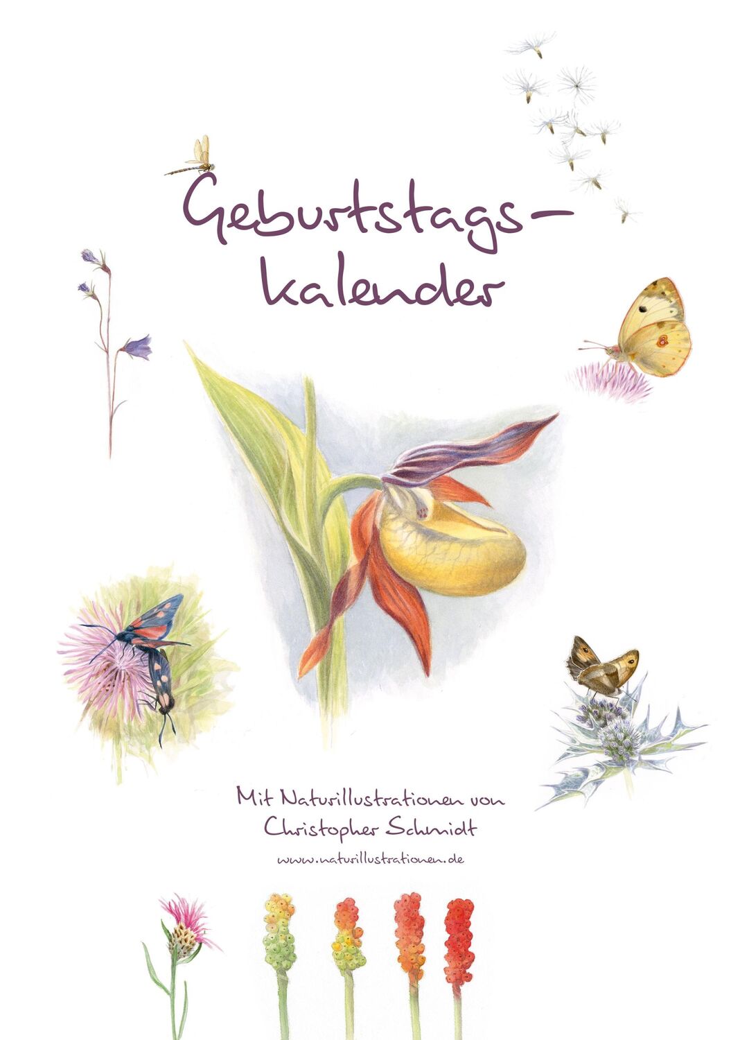 Cover: 9783895664380 | Geburtstagskalender | Naturillustrationen von Christopher Schmidt