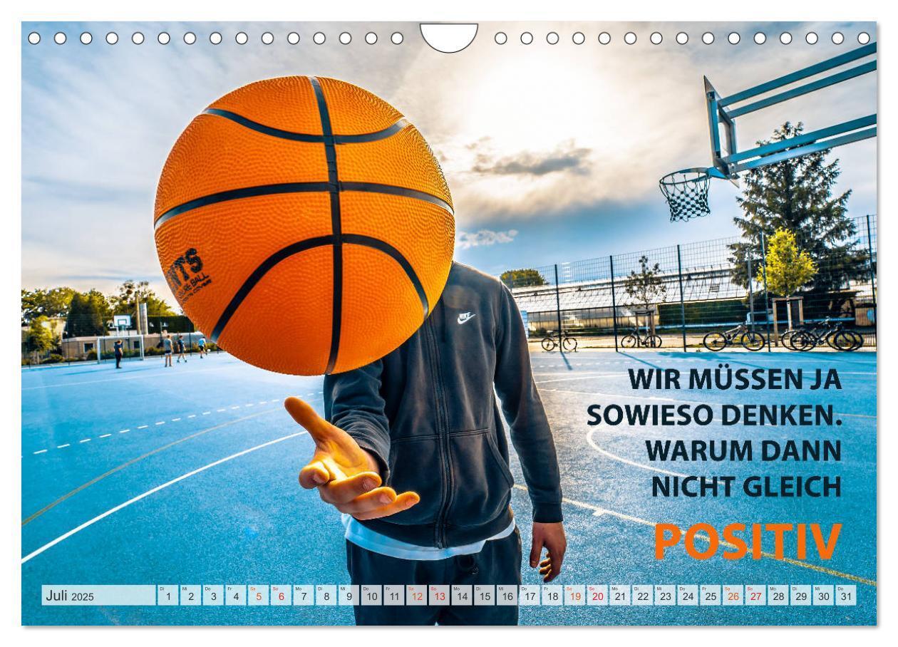 Bild: 9783435123377 | Positive Sprüche - Motivation und Basketball (Wandkalender 2025 DIN...