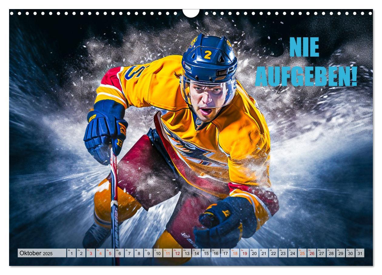 Bild: 9783383862304 | Eishockey und positive Gedanken (Wandkalender 2025 DIN A3 quer),...