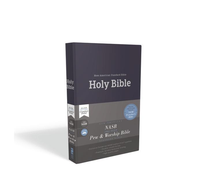 Cover: 9780310451051 | NASB, Pew and Worship Bible, Hardcover, Blue, 1995 Text, Comfort Print