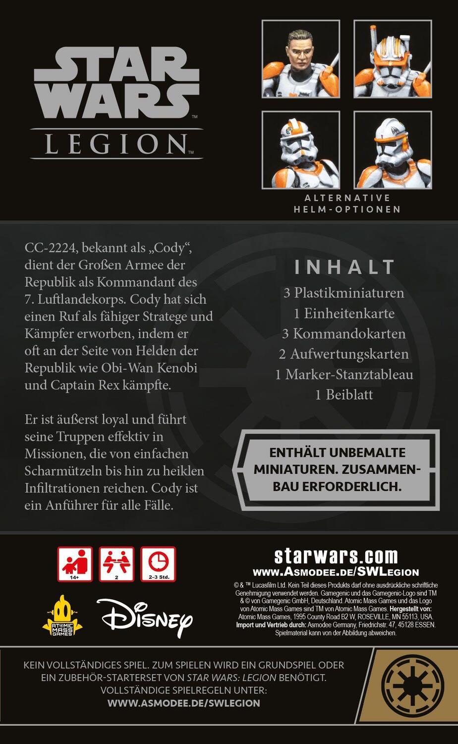 Bild: 841333121358 | Star Wars: Legion - Klon-Commander Cody | Alex Davy | Spiel | Deutsch