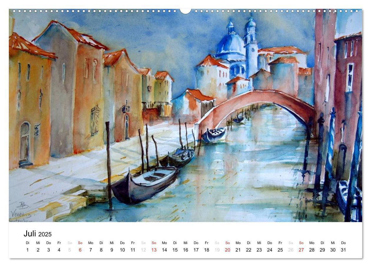 Bild: 9783435731206 | Aquarelle - quer durch Europa (Wandkalender 2025 DIN A2 quer),...