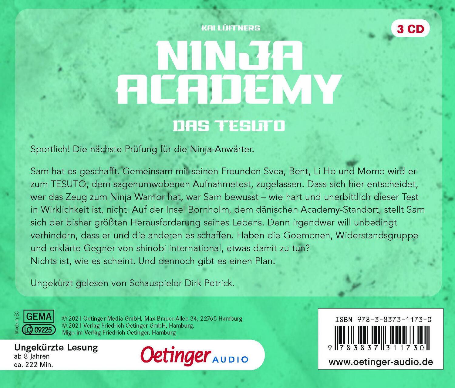 Rückseite: 9783837311730 | Ninja Academy 2. Das TESUTO | Kai Lüftner | Audio-CD | Ninja Academy
